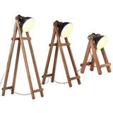 VidaXL lampadaires 3 pcs E27 bois de manguier massif noir