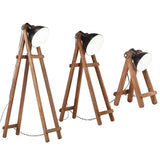 VidaXL lampadaires 3 pcs E27 bois de manguier massif noir