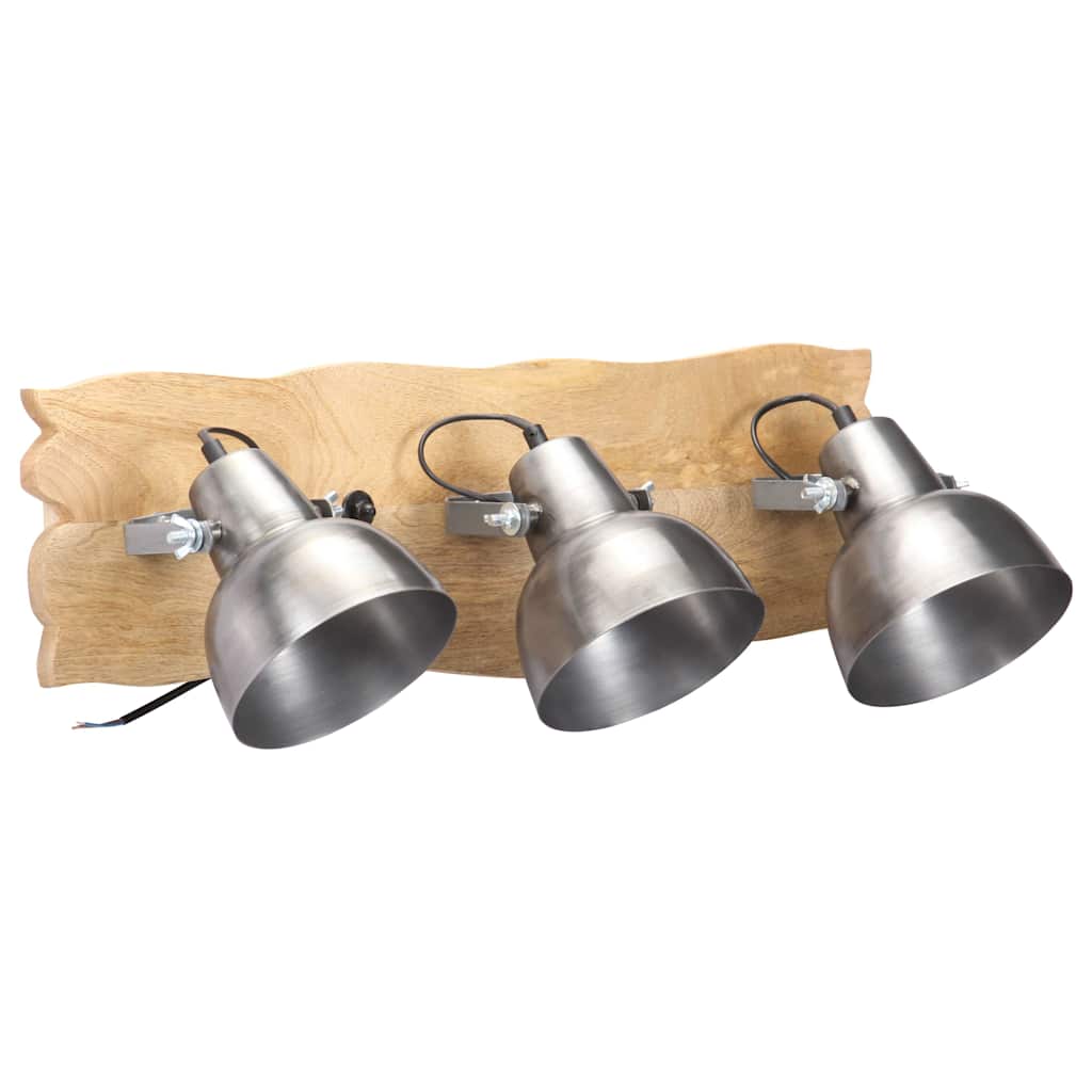 Vidaxx applique industrielle E27 68x23 cm bois de manguier argenté