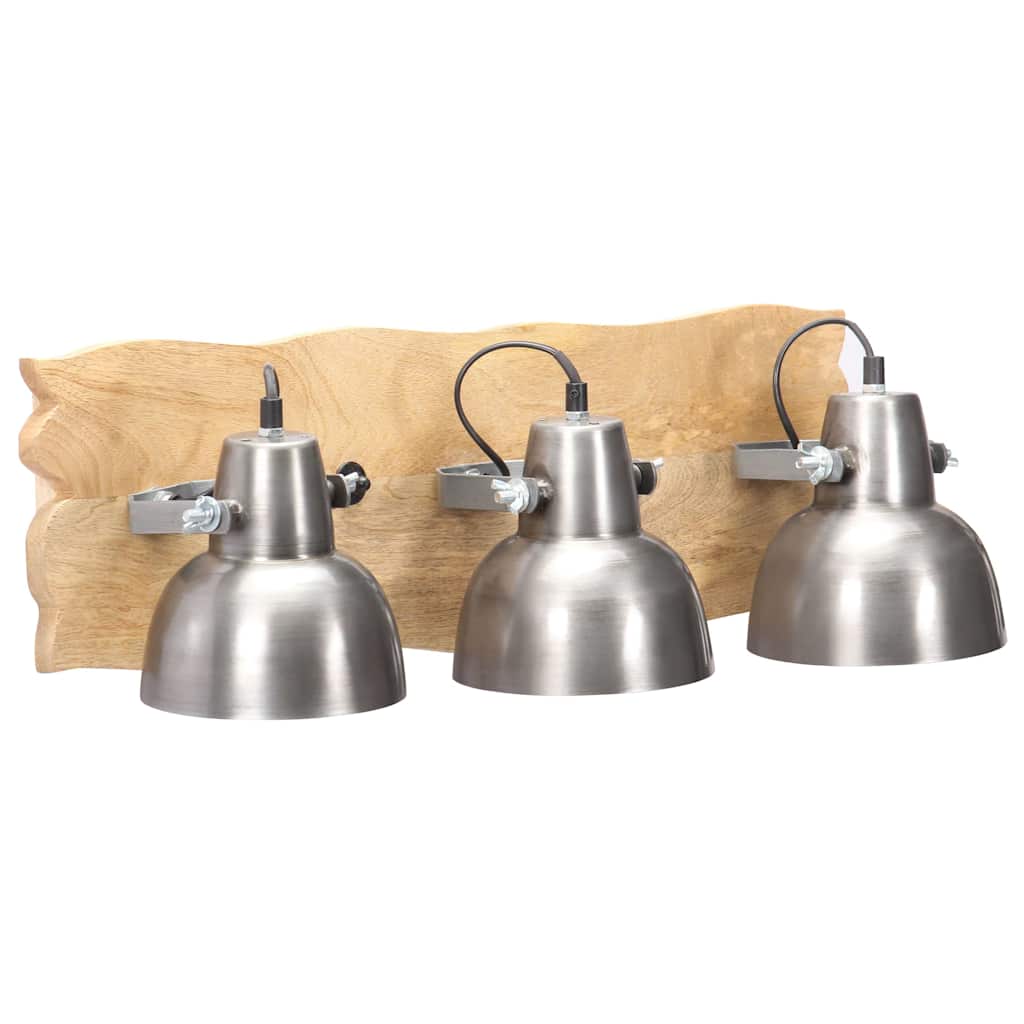 Vidaxx applique industrielle E27 68x23 cm bois de manguier argenté