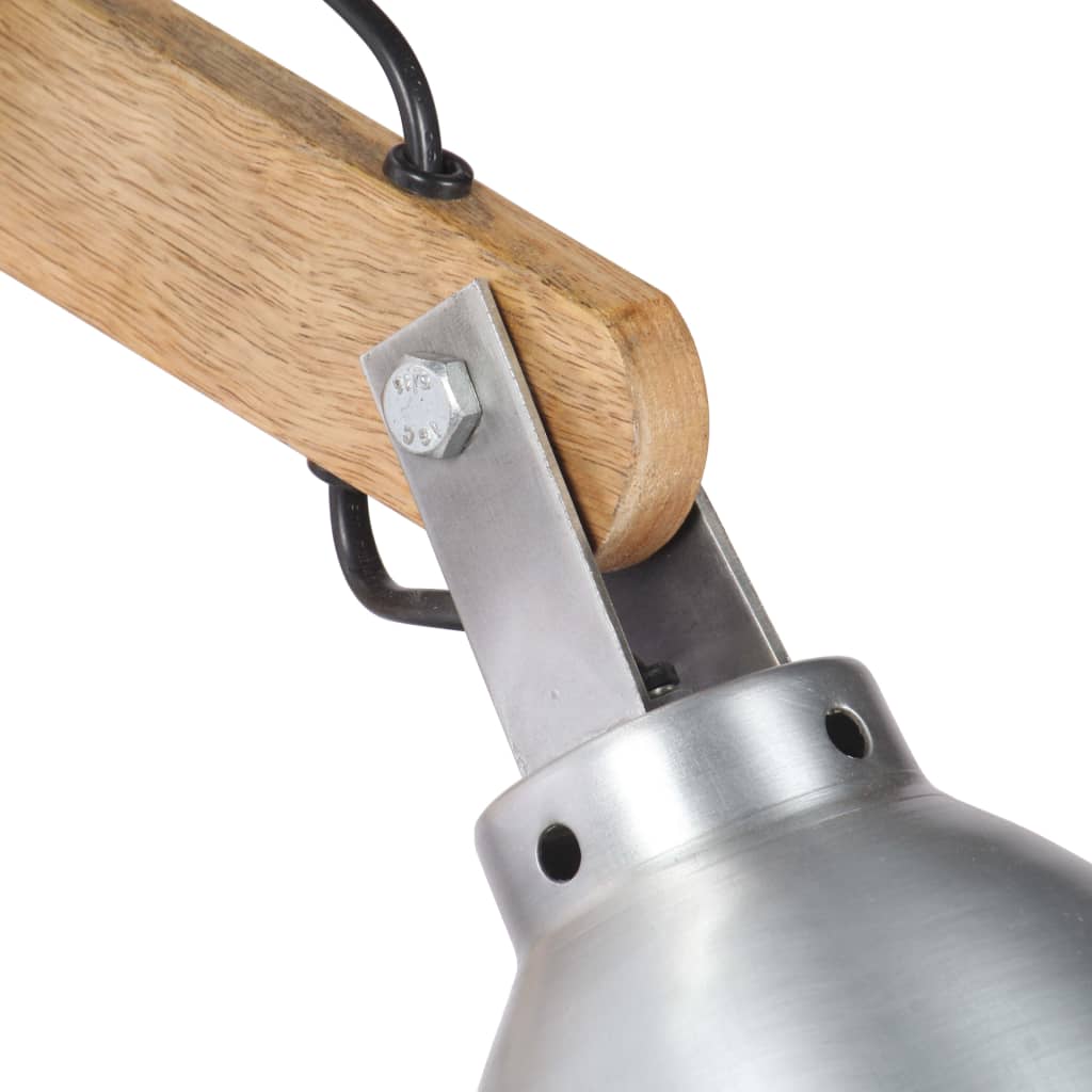VidaXL applique E27 en bois de manguier massif et fer argenté