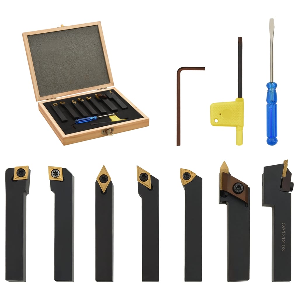 Vidaxl 12-piece Running tool set Indexible 80 mm 12x12 mm