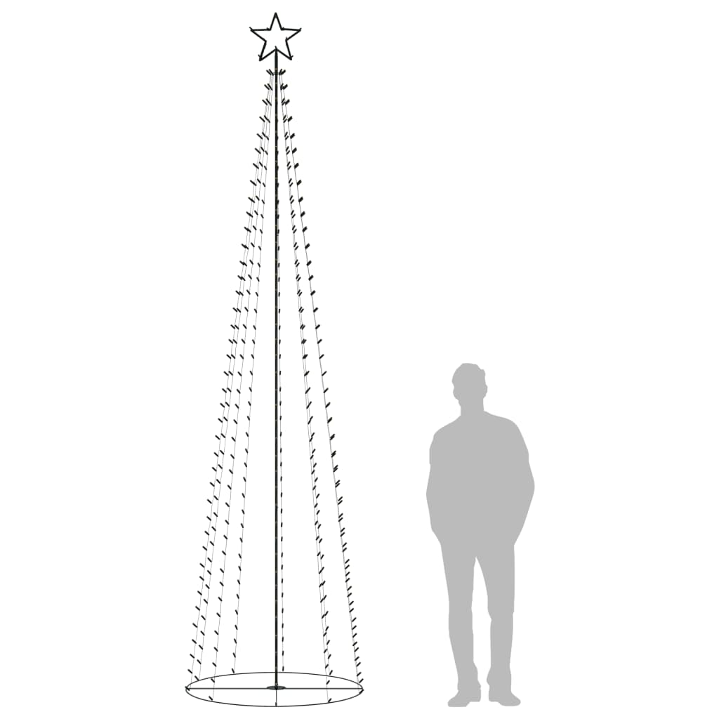 Vidaxl Kegelkerstboom 400 vícebarevné LED diody 100x360 cm