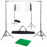 VidaXL Fotostudioset met softboxlampen en achtergrond