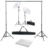 Vidaxl Photo studio set with background, lamps and umbrellas