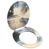 Vidaxl toilet seat with lid beach MDF