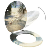 Vidaxl Toilet Seat avec couvercle plage mdf