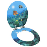 Vidaxl toilet seat with soft-close lid deep-sea MDF