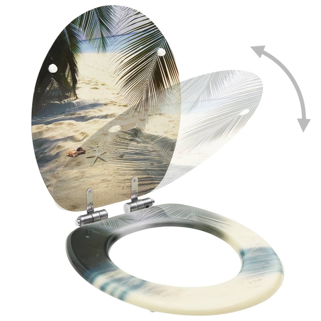 Vidaxl Toilet Seat avec plage de couvercle de fermes molles MDF