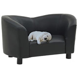 Vidaxl Dog Bank 67x41x39 cm de cuero artificial negro