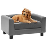 Vidaxl Dog Bank 60x43x30 cm peluche e grigio in pelle artificiale