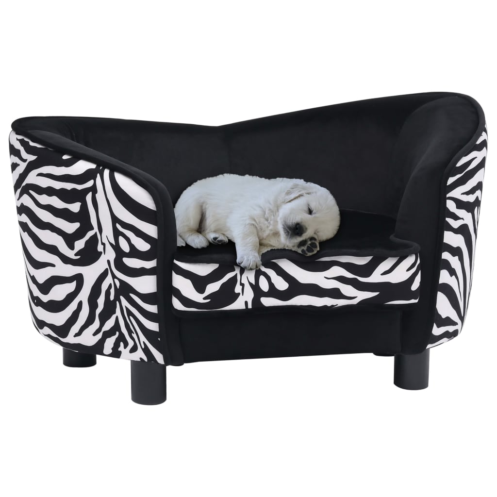 Vidaxl Dog Bank 68x38x38 cm plysch svart