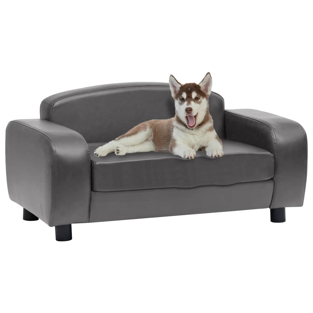 Vidaxl Dog Bank 80x50x40 cm Artificial Leather Grey