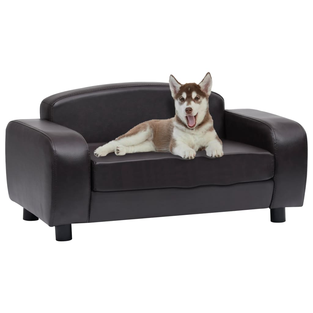 Vidaxl Dog Bank 80x50x40 cm Artificial Leather Brown