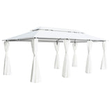 Vidaxl arbor with curtains 180g m² 600x298x270 cm white