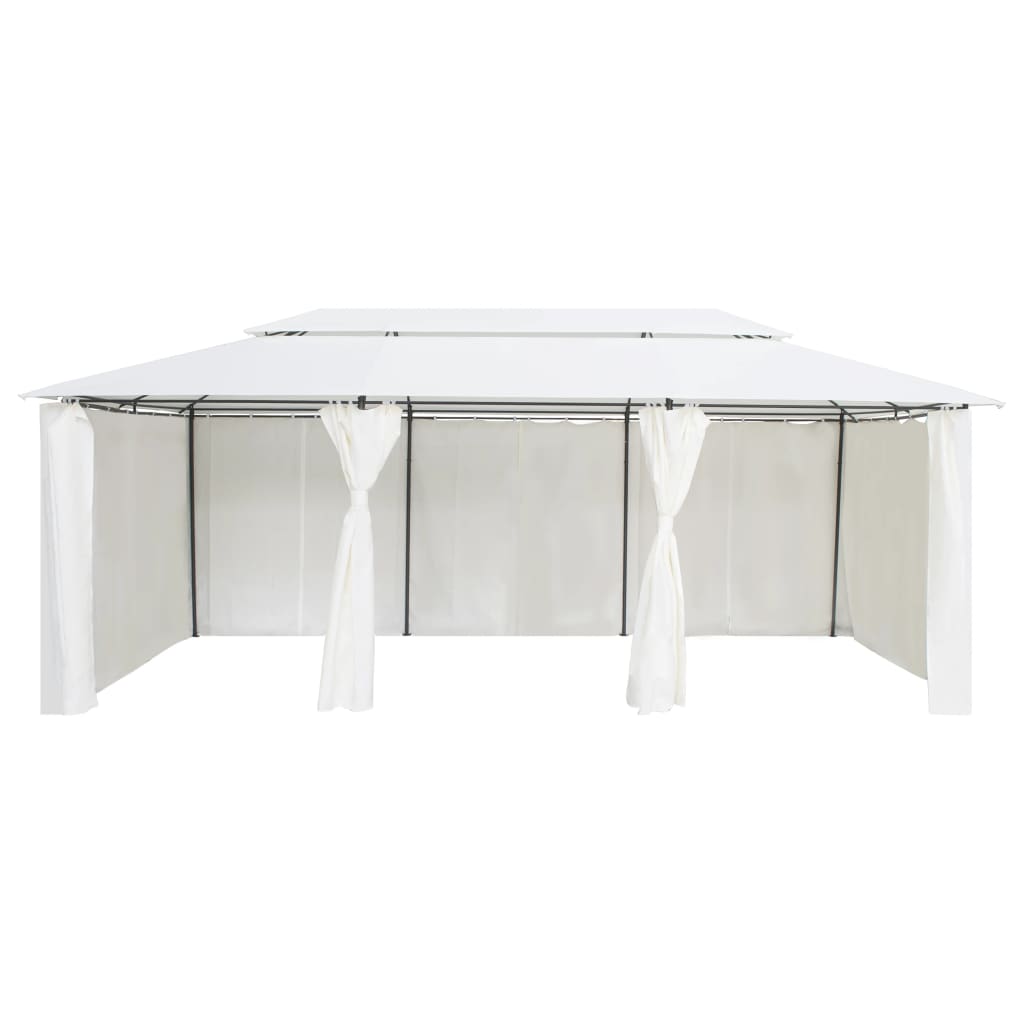 Vidaxl Arbor avec rideaux 180g m² 600x298x270 cm blanc