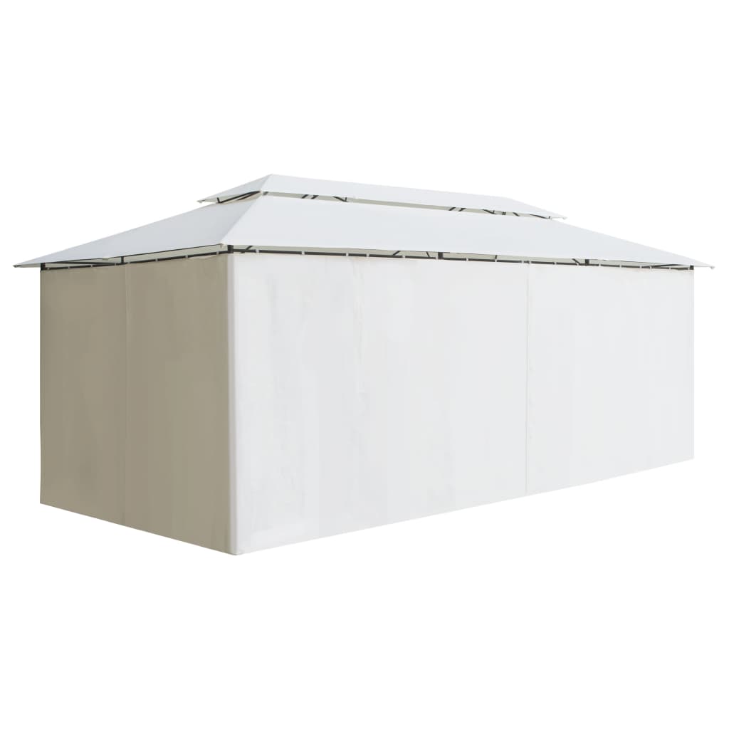 Vidaxl Arbor med gardiner 180g m² 600x298x270 cm hvit