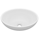 Vidaxl lavabo ovale 40x33 cm Mat de céramique blanc