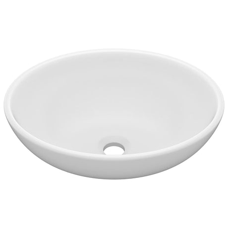 Vidaxl lavabo ovale 40x33 cm Mat de céramique blanc