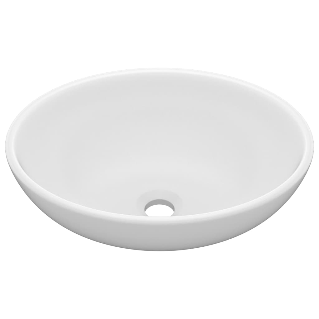 Vidaxl Washbasin Oval 40x33 cm keramická rohož bílá