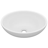 Vidaxl Washbasin Oval 40x33 cm Ceramic Mat White