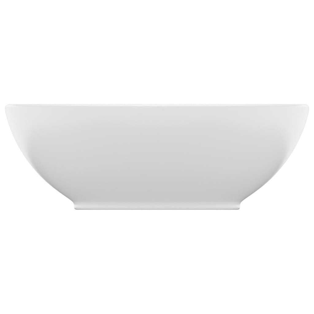 Vidaxl Washbasin Oval 40x33 cm Ceramic Mat White