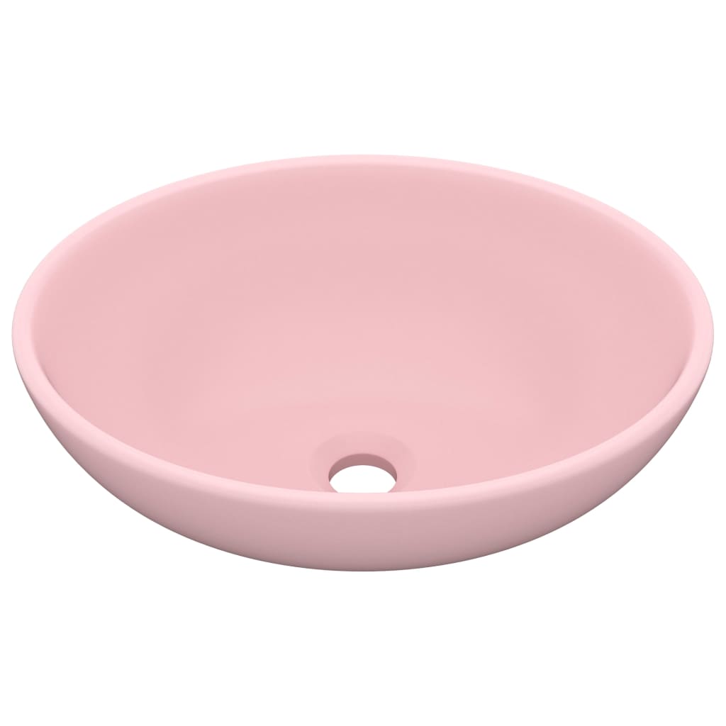 Vidaxl Washbasin Oval 40x33 cm ceramiczny różowy