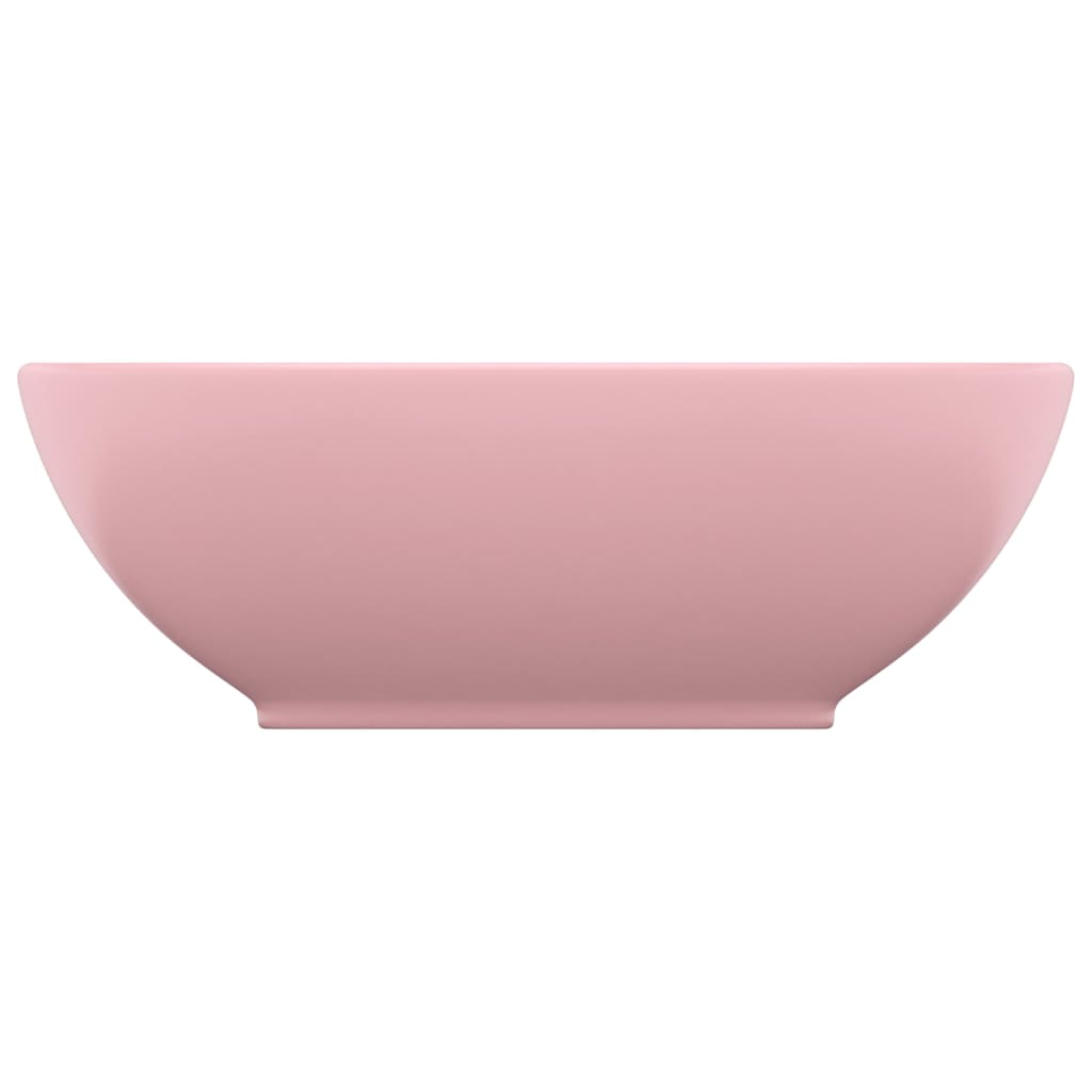 Vidaxl Washbasin Oval 40x33 cm keramisk sål lyserød