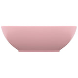 Vidaxl Washbasin Oval 40x33 cm keramisk sål lyserød