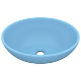 Vidaxl lavabo ovale 40x33 cm en céramique Matt bleu clair