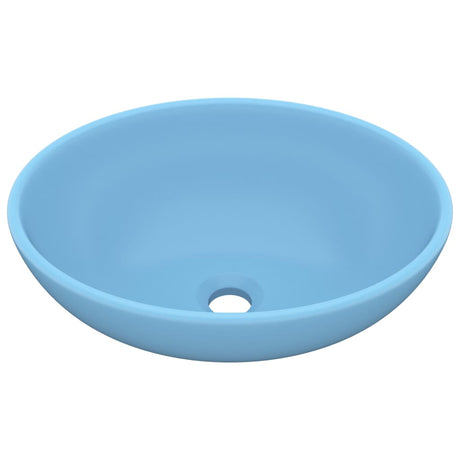Vidaxl lavabo ovale 40x33 cm en céramique Matt bleu clair