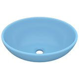 Vidaxl lavabo ovale 40x33 cm en céramique Matt bleu clair