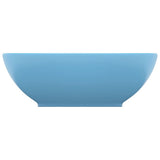 Vidaxl lavabo ovale 40x33 cm en céramique Matt bleu clair