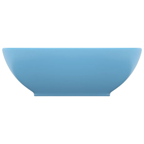 Vidaxl lavabo ovale 40x33 cm en céramique Matt bleu clair
