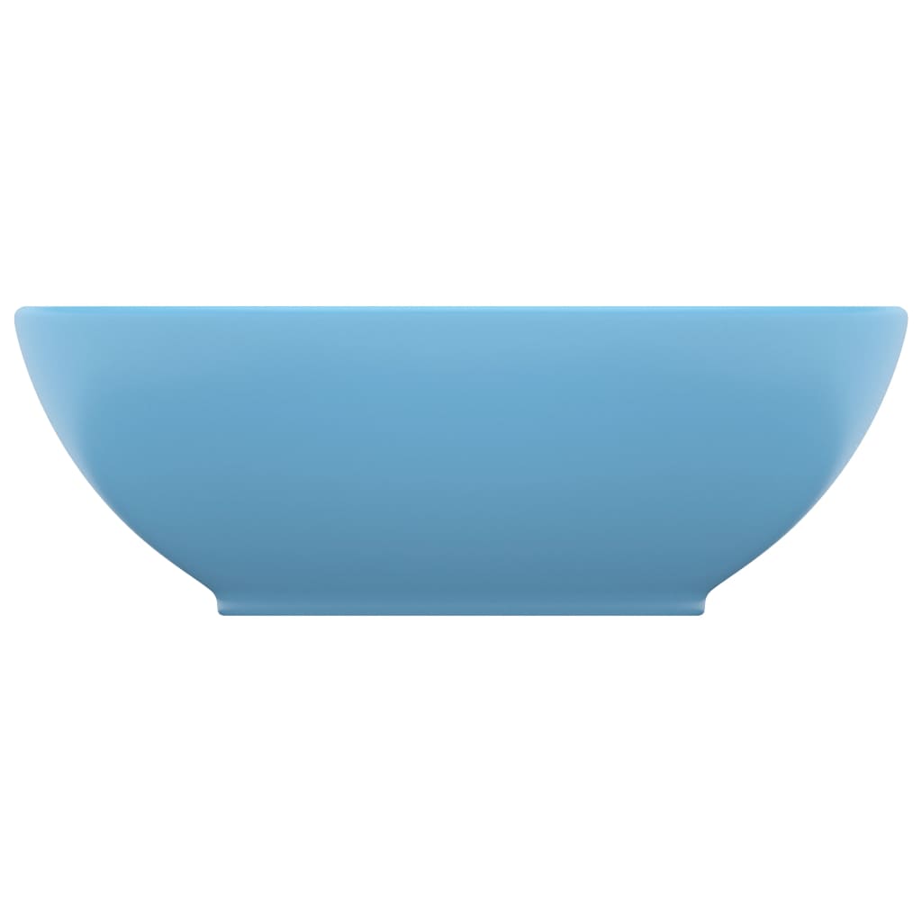 Vidaxl Washbasin Oval 40x33 cm ceramiczny matowy jasnoniebieski