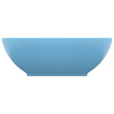 VIDAXL WASHBAIN OVAL 40x33 cm Keramik Matt Hellblau