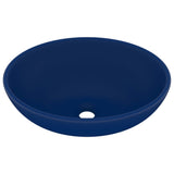 Vidaxl Washbasin ovale 40x33 cm ceramica matto blu scuro