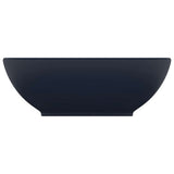 Vidaxl lavabo ovale 40x33 cm Ceramic Matt Bleu foncé