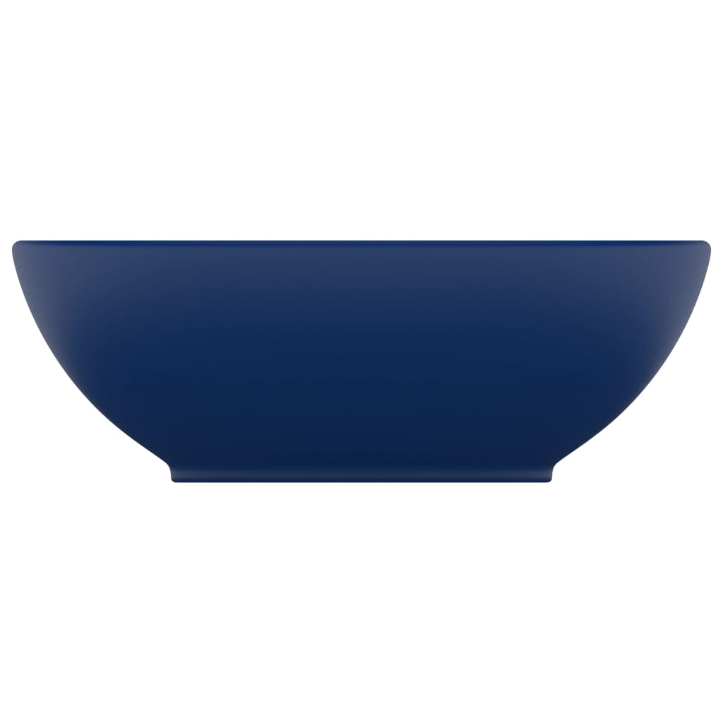 Vidaxl Washbasin Oval 40x33 cm ceramiczny matowy ciemnoniebieski