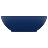 Vidaxl lavabo ovale 40x33 cm Ceramic Matt Bleu foncé