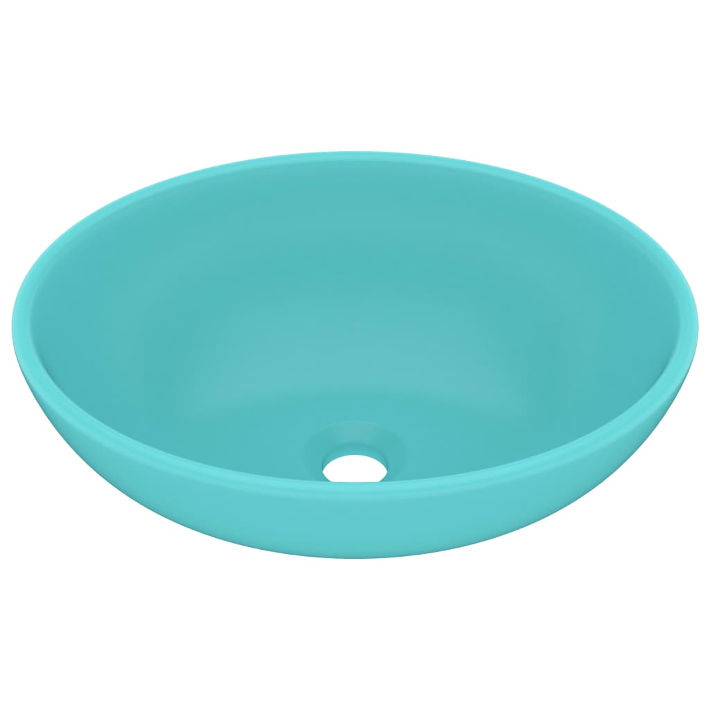 Vidaxl WashBasin oval 40x33 cm keramika matt svetlo zelena