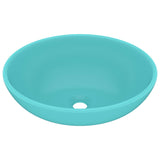 Vidaxl Washbasin Oval 40x33 cm ceramiczny Matt jasnozielony