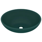 Vidaxl Washbasin Oval 40x33 cm keramisk matt mørkegrønn