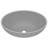 Vidaxl lavabo ovale 40x33 cm en céramique gris clair