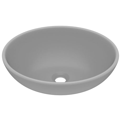 Vidaxl lavabo ovale 40x33 cm en céramique gris clair