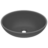 Vidaxl lavabo ovale 40x33 cm en céramique gris foncé