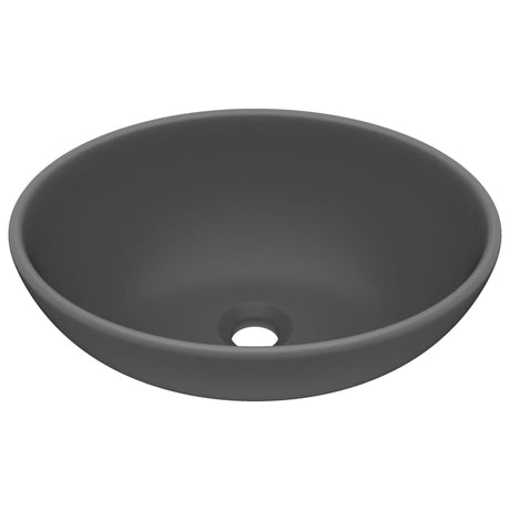 Vidaxl lavabo ovale 40x33 cm en céramique gris foncé