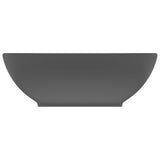 Vidaxl lavabo ovale 40x33 cm en céramique gris foncé