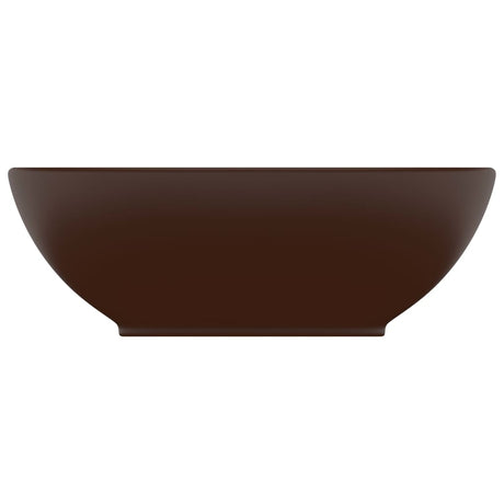 Vidaxl lavabo ovale 40x33 cm en céramique marron foncé