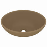 Vidaxl Washingin ovale 40x33 cm Crème de tapis de céramique